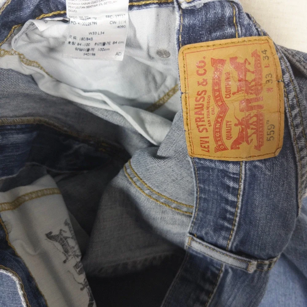 Levi's 559 Relaxed Straight Jeans 33x34 Mens Denim Blue